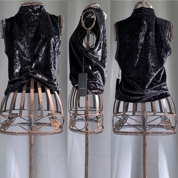 Zobha Sadie Cropped Mock-Neck Top - Picture 3 of 6